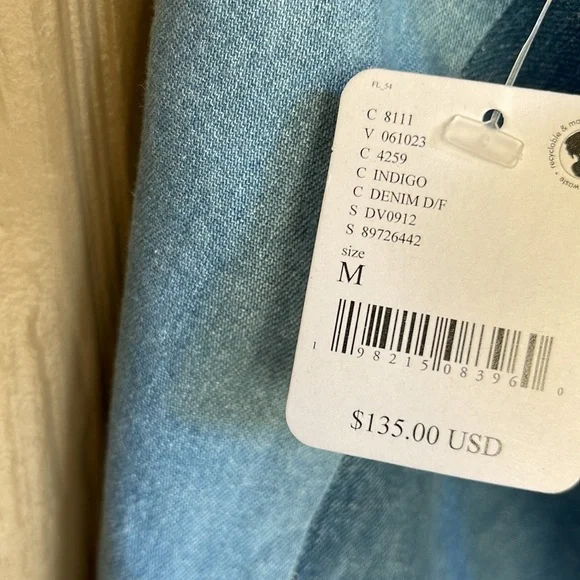 Free People X Tricia Fix repurposed Blue Denim Halter Top